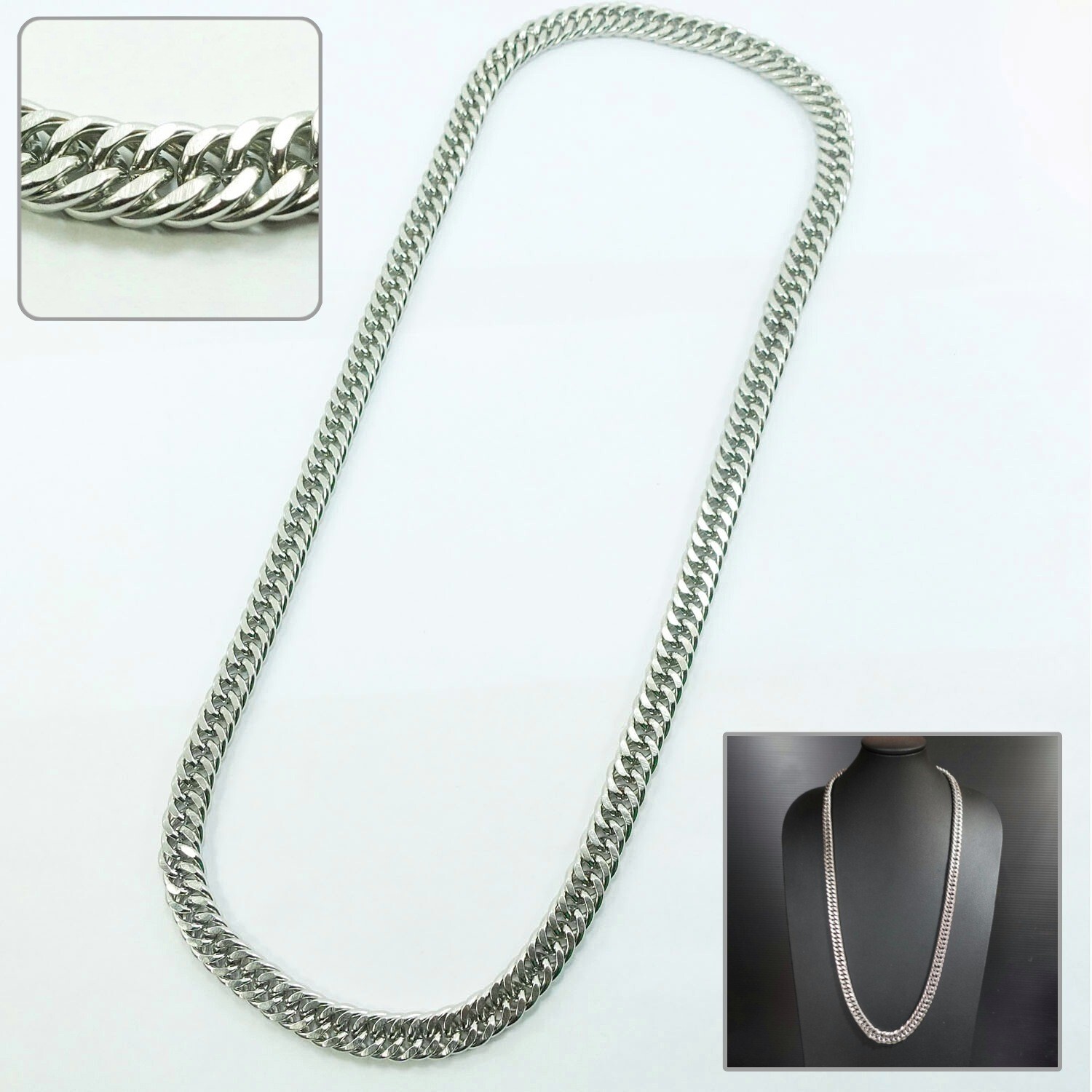 Cuban Style Necklace Stainless Steel 26″ Length Thai Amulet