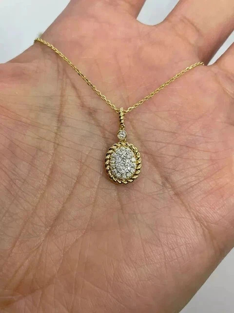 0.50Ct Round Cut Lab Created Diamond Women Pendant Charm 14K Yellow Gold Plated