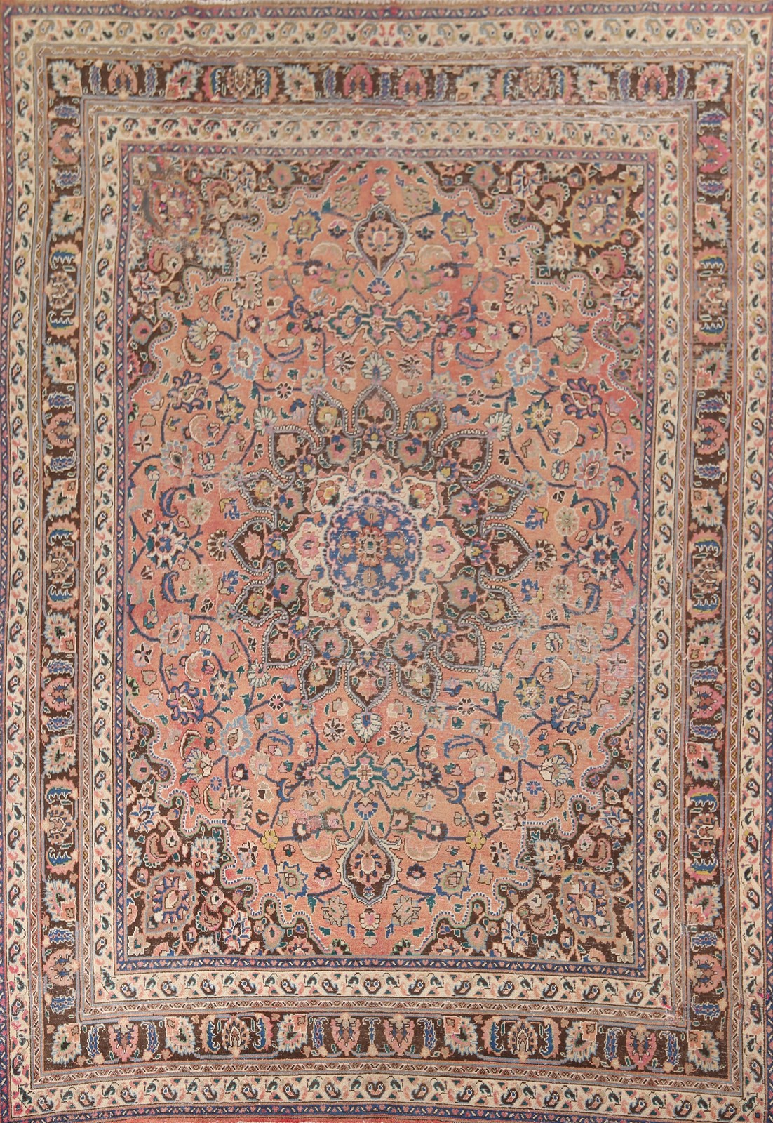 Distressed Traditional Handmade Area Rug 10×13 Ft Floral Medallion Wool Carpet