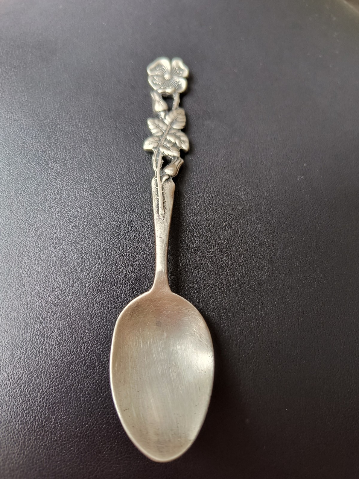 RARE Antique 1889 Sterling Silver 925 Cutout Flower Spoon FLORA #7 SHIEBLER