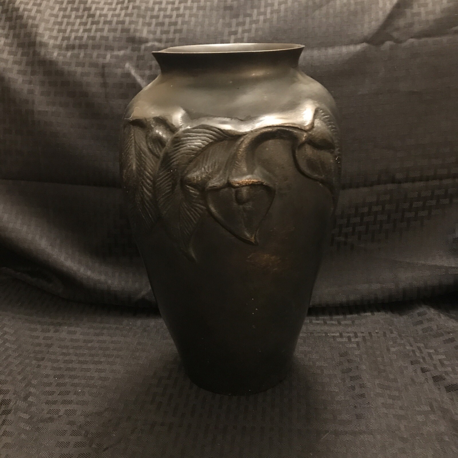 Large Bronze Vase Antique 12 inches tall