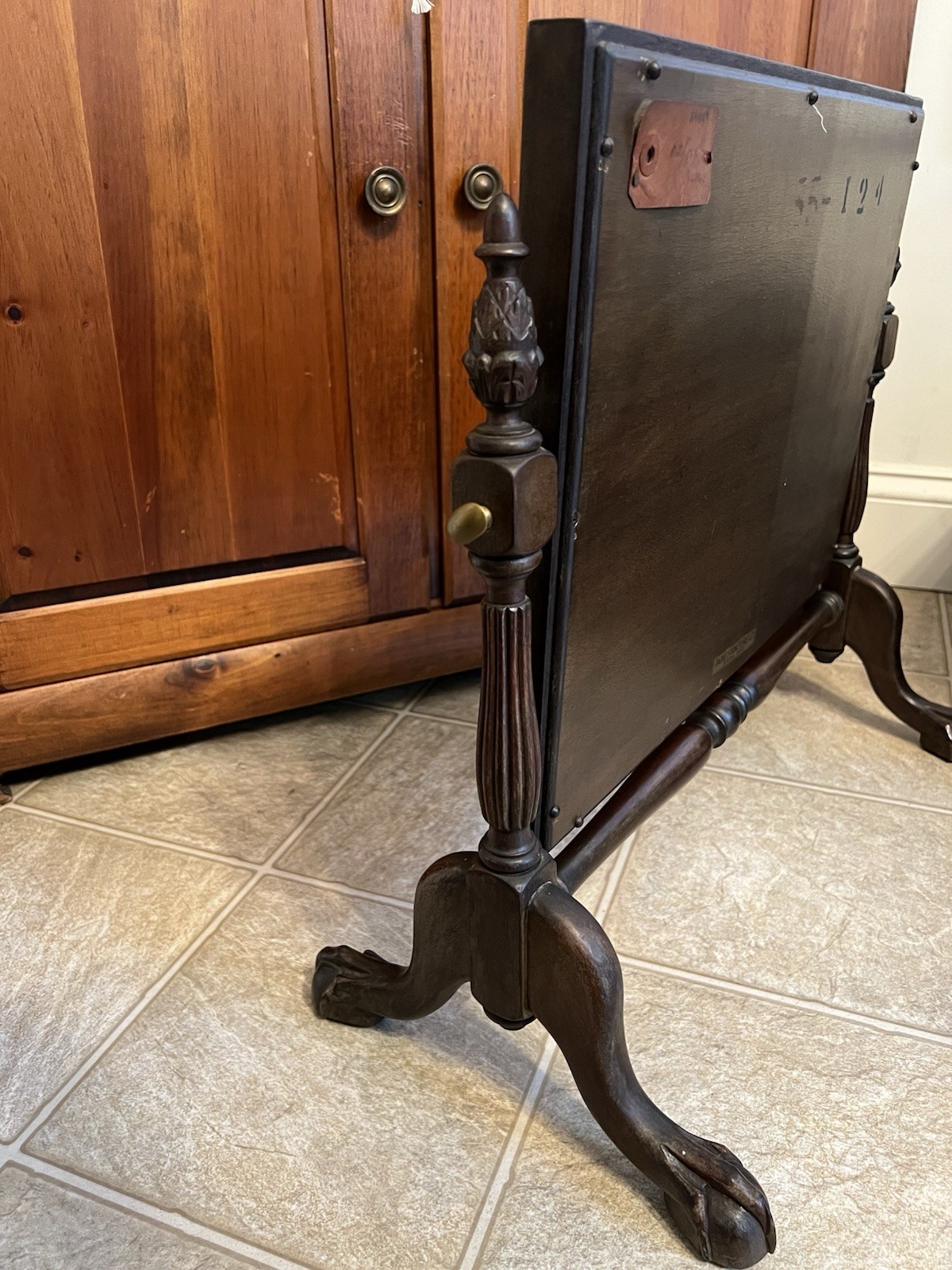 19th Century Chippendale Style Carved Mahogany Footed Dresser Mirror