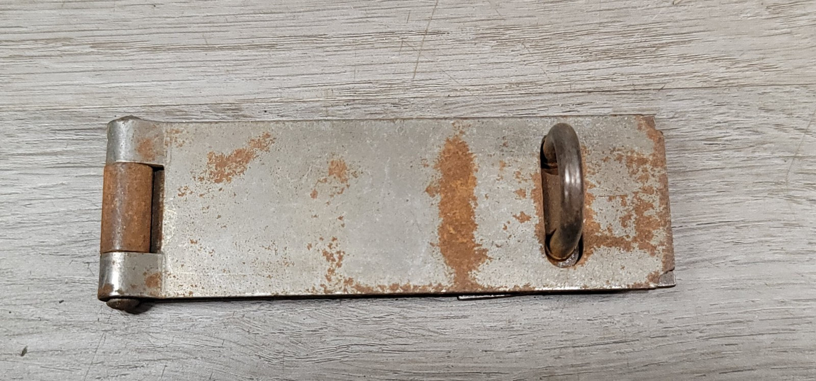 Vintage Barn Door Hasp Latch Gate Chest Padlock Hinged W/ Keeper 6 5/8″ TL