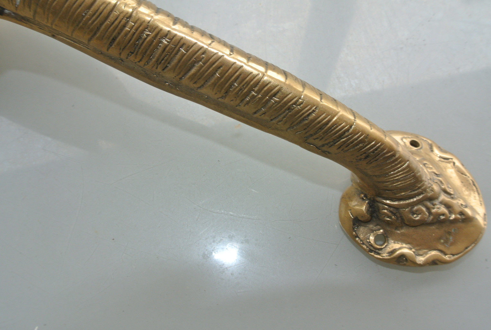 large Elephant DOOR PULL HANDLE 32 cm long solid natural BRASS trunk door 13″