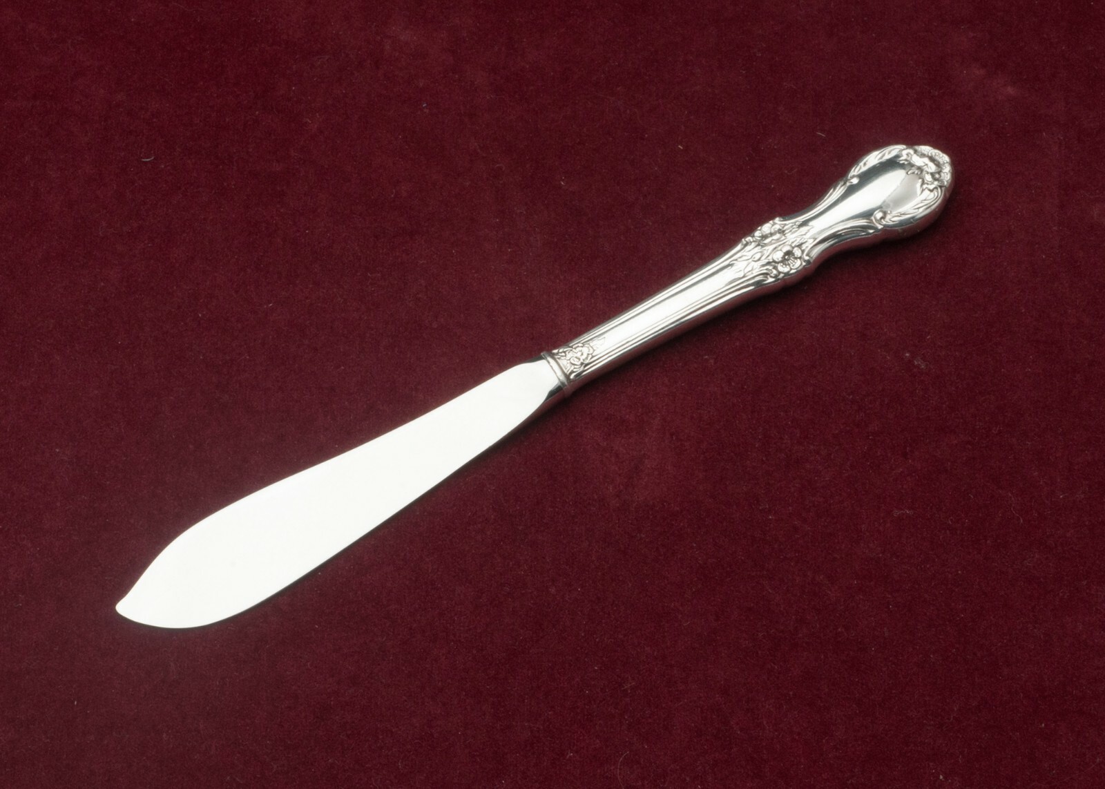 Wild Rose by International Sterling Silver Master Butter Serving Knife 7″