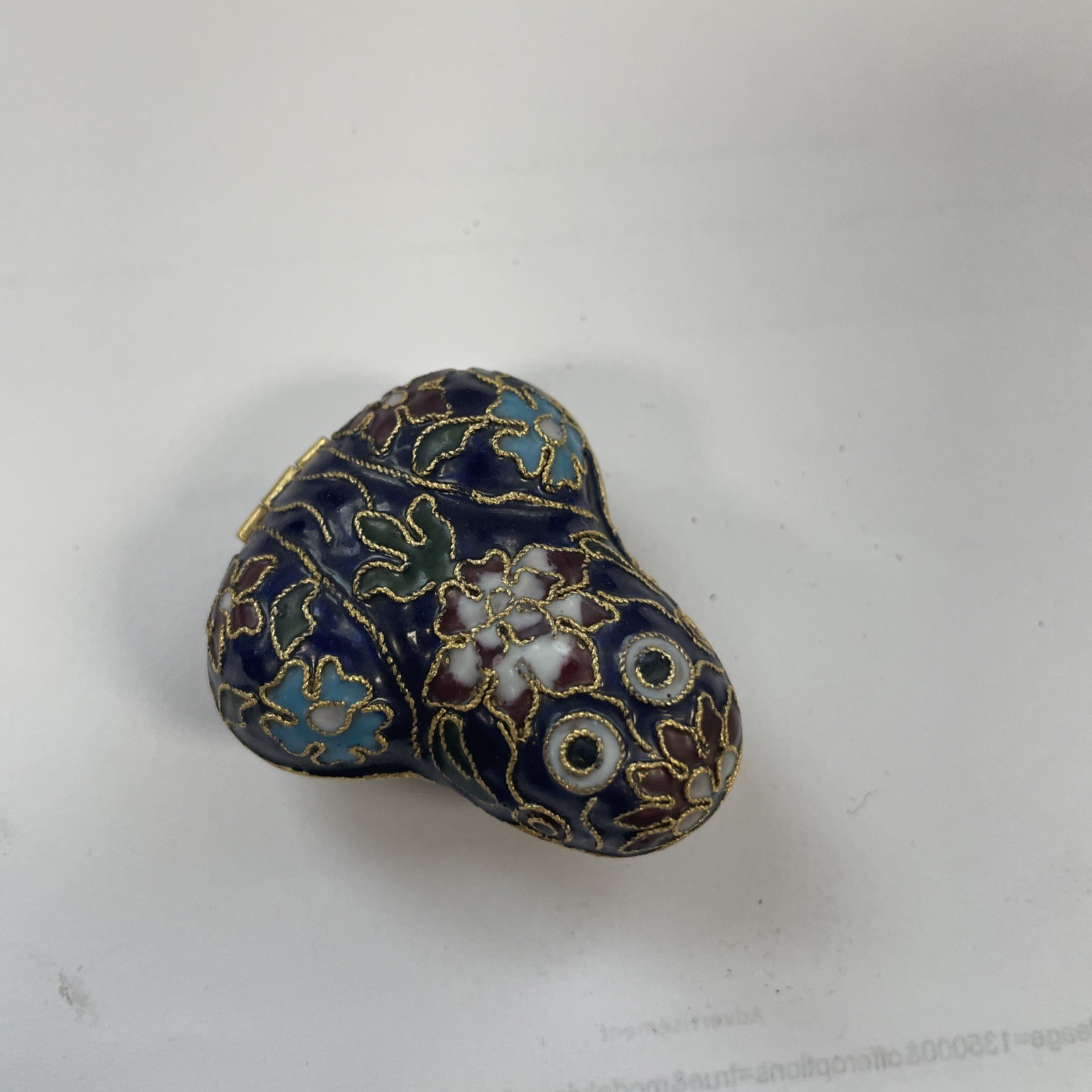 1.8” Ancient Chinese Cloisonne ​Enamel Inlay Filigree Flower Animal Frog