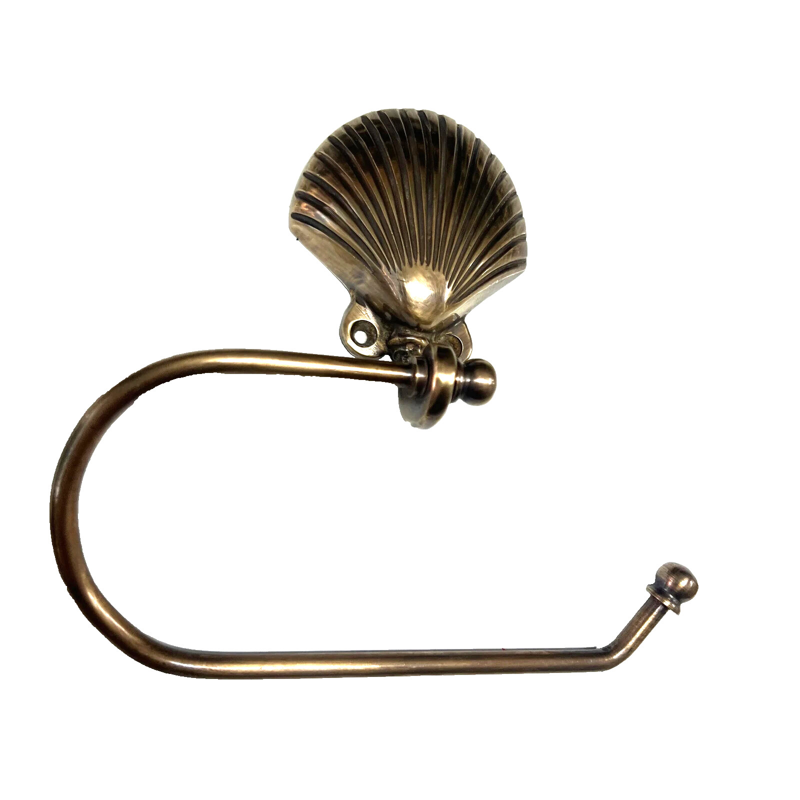 Solid Brass SCALOP shell shape Toilet Paper Holder 6 inches x 7 inches