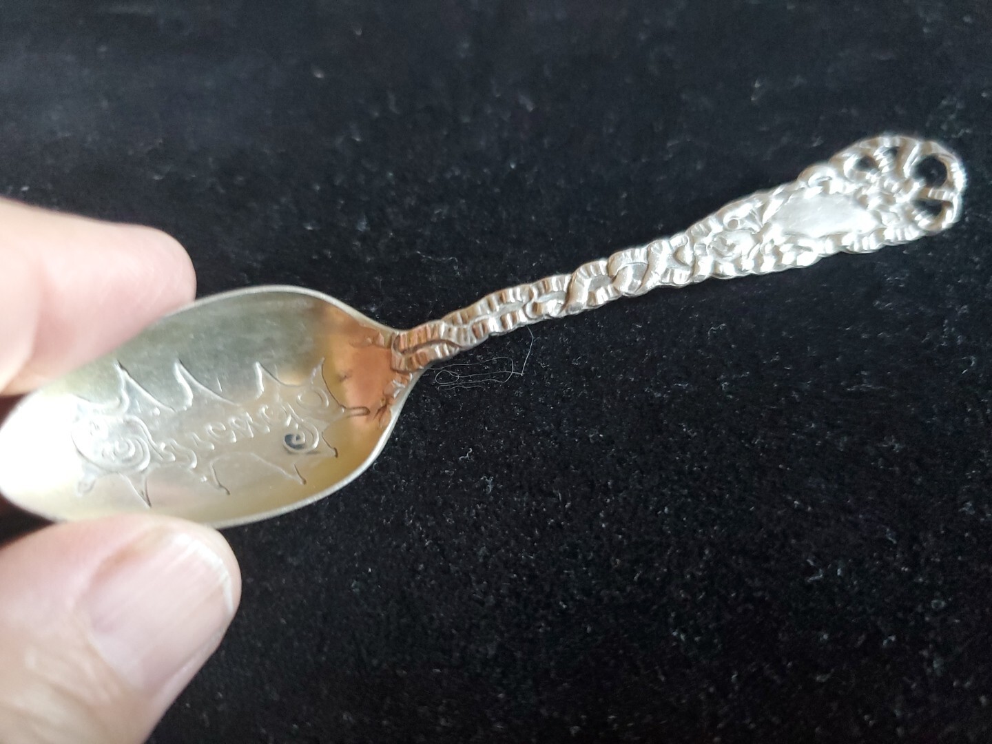 Antique Vntg Roger Williams Sterling Silver Demi Spoon Souvenir Chicago Engraved