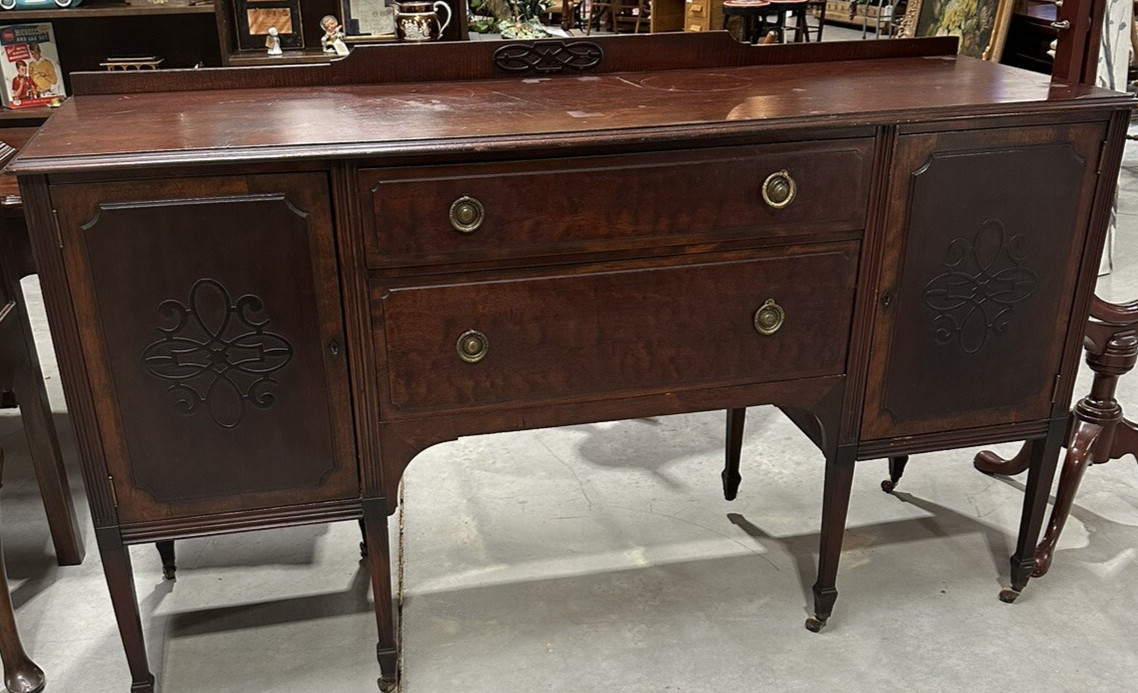 Antique Berkey And Gay Side Board Buffet Cabinet