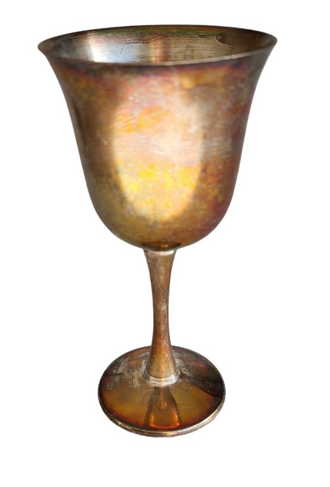 Vintage~ SALEM Portugal~Silver Plate Wine/Water Goblet/Chalice/Cup 5.5”