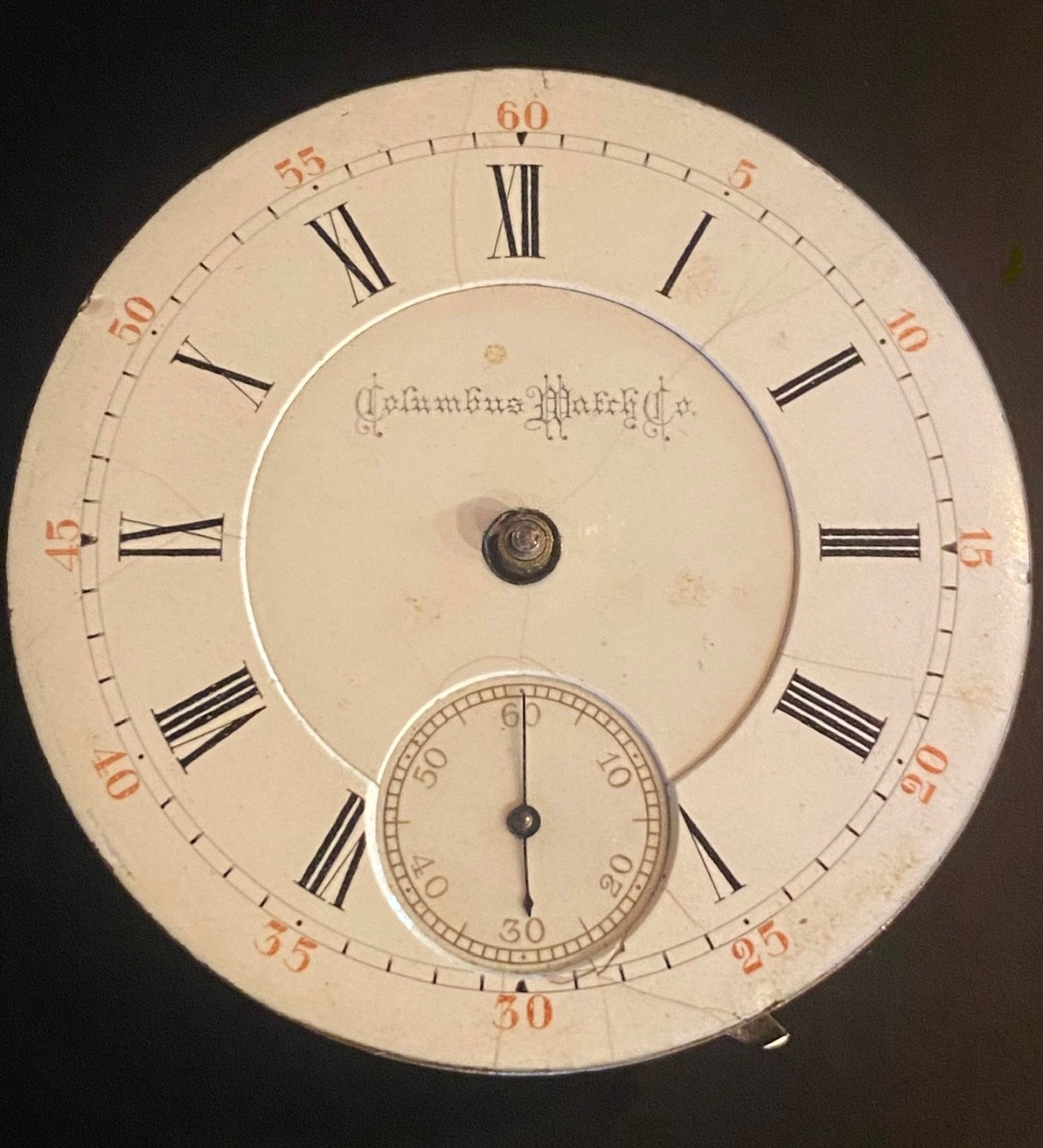 Antique Columbus Watch Co Pocket Watch Movement 18s Adj Safety Dial 213215