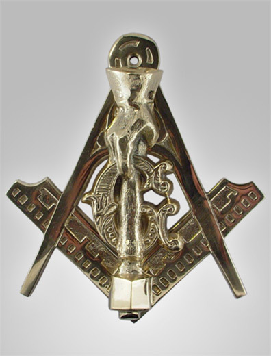 ANTIQUE MASONIC FREEMASONS DOOR KNOCKER DOORKNOCKER -Solid Brass Lodge Quality