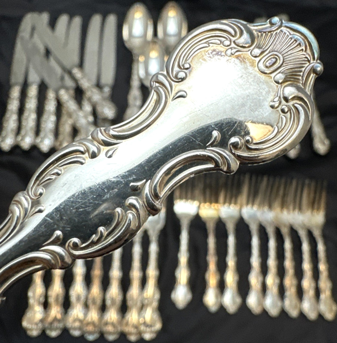 36 Pc LOUIS DE FRANCE Silverplated FORKS SPOONS KNIVES & SPREADERS Birks Regency