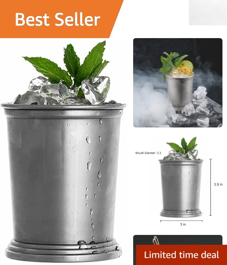 Classic 12 oz Stainless Steel Mint Julep Cup – Elegant Silver Cocktail Tumbler