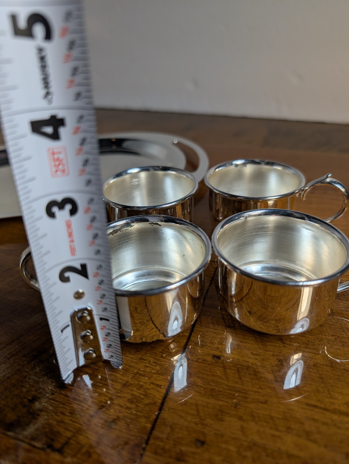 Silver Plated Expresso Cups With Serving Tray/Italy/Tognana/Vintage