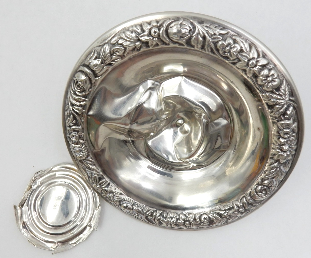 ANTIQUE STERLING SILVER HAMILTON COMPOTE DISH, FOR SCRAP OR SALVAGE, 68.3 GRAMS