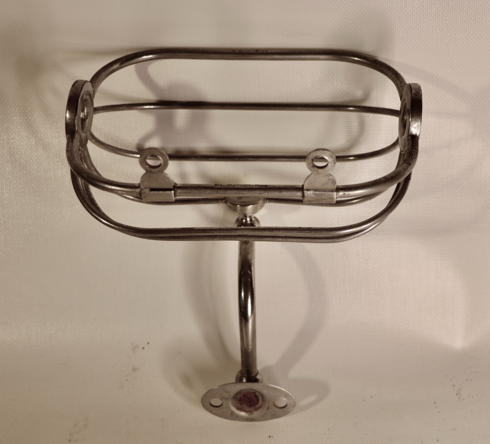 ANTIQUE BRASSCRAFTERS WALL MOUNT SPONGE HOLDER NICKEL OVER BRASS