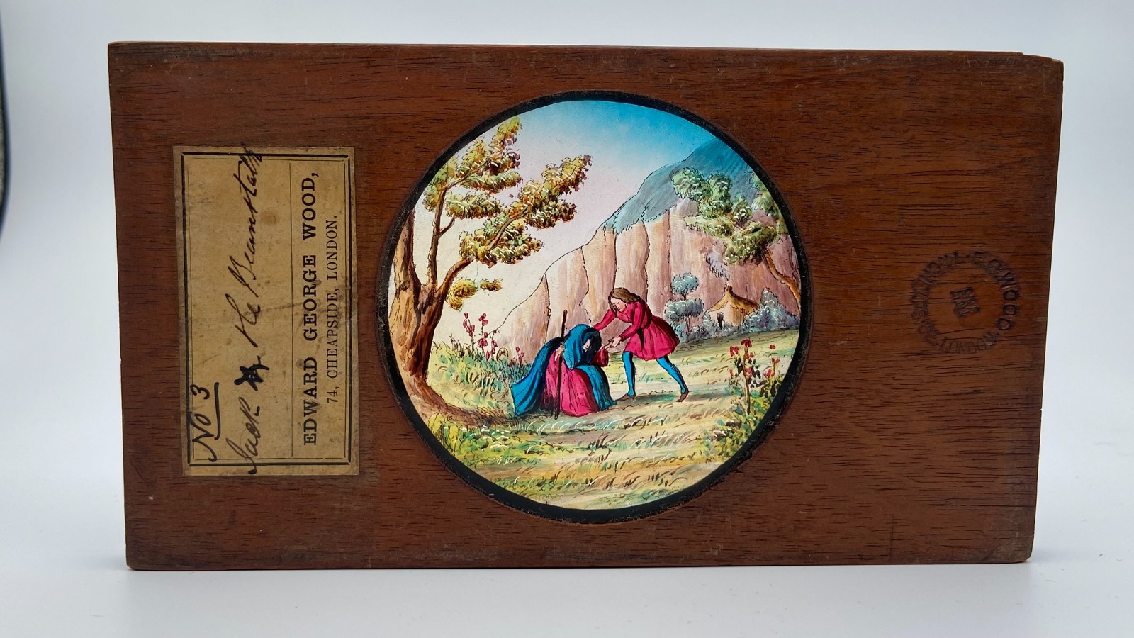 6 magic lantern slides c1860 ‘Jack & the Beanstalk’ hand coloured by E.G. Wood