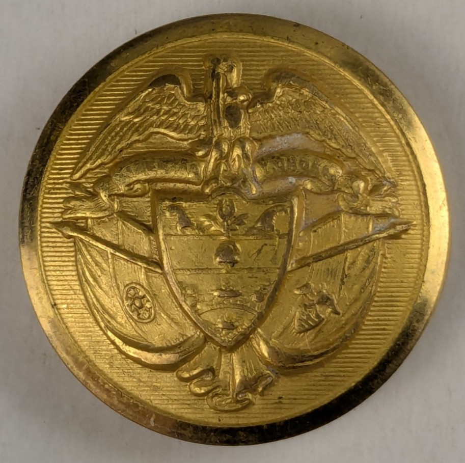 Vintage – Colombia Seal Officer Uniform Button – M2E