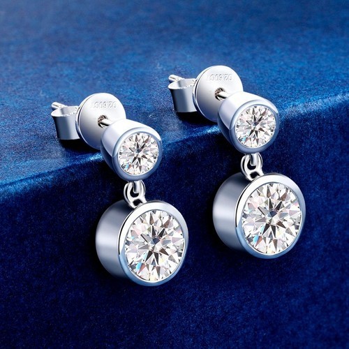 1.5Ct Round Cut Lab Created Diamond Women’s Drop Earring 14K White Gold Plated