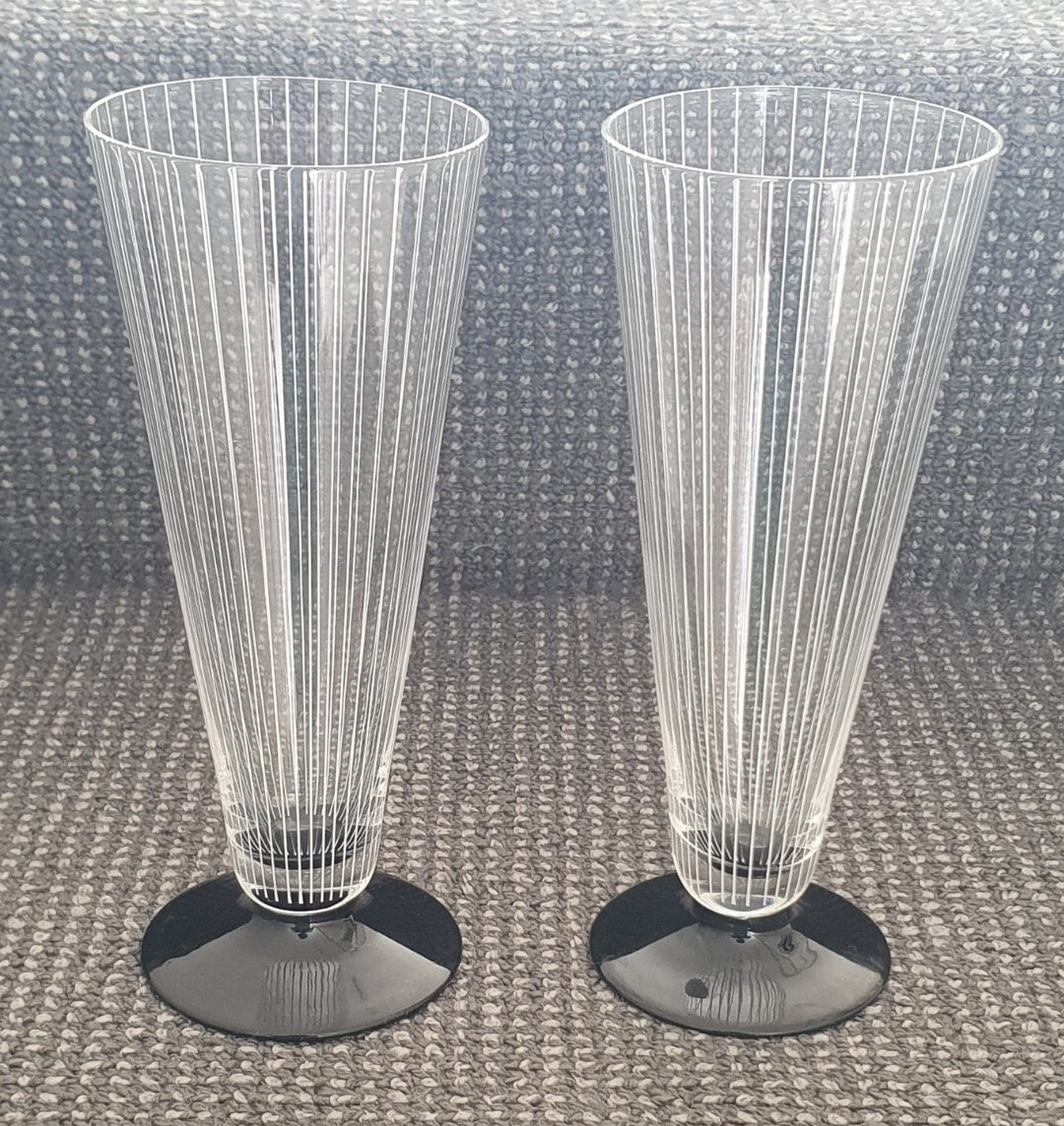 🔶️PAIR ART DECO COCKTAIL GLASSES LOETZ BIMINI WEINER WERKSTATTE AUSTRIA GERMANY