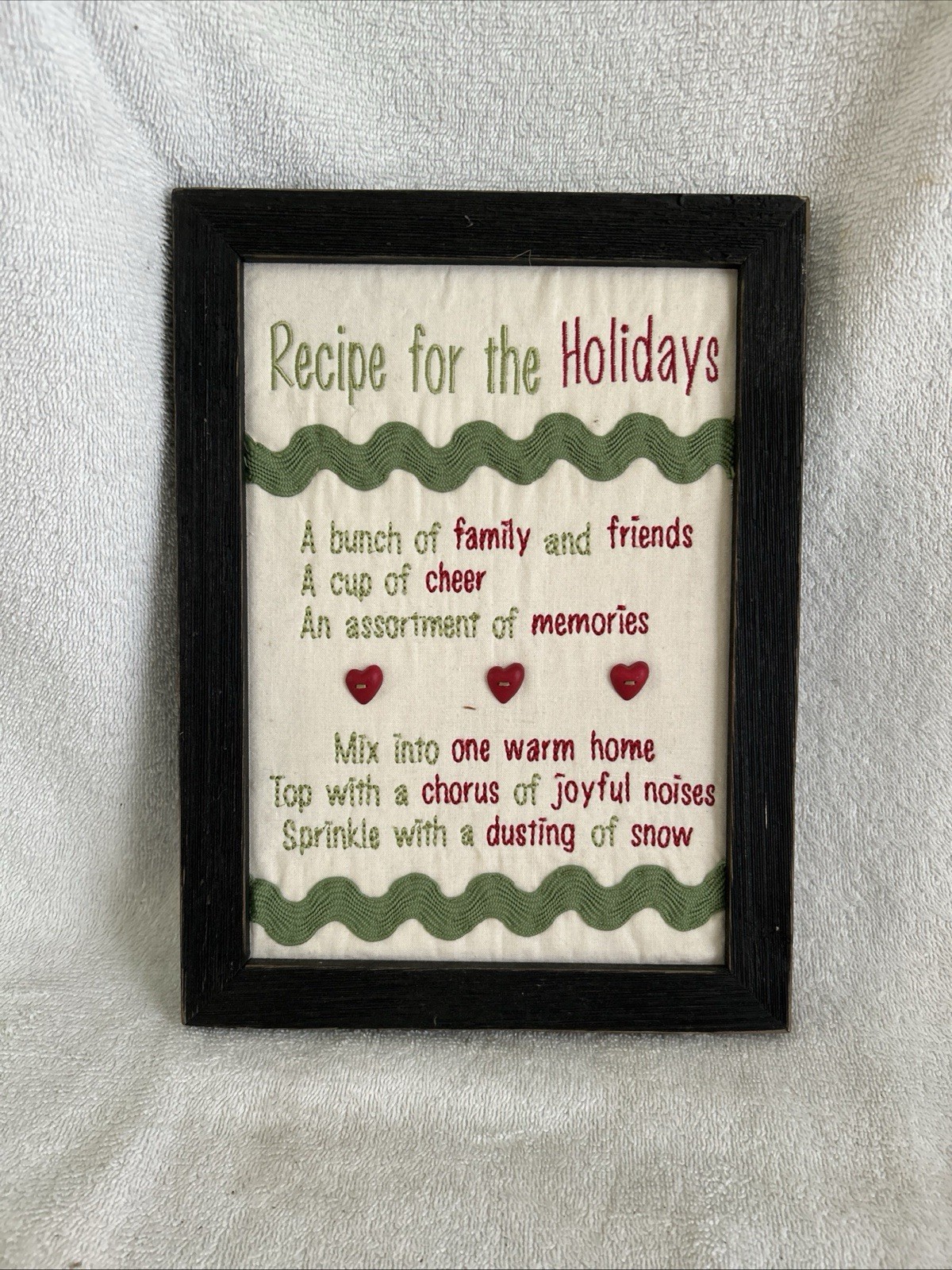 Primitive/Country Stitchery RECIPE FOR…HOLIDAYS Distressed Wood Frame, No Glass