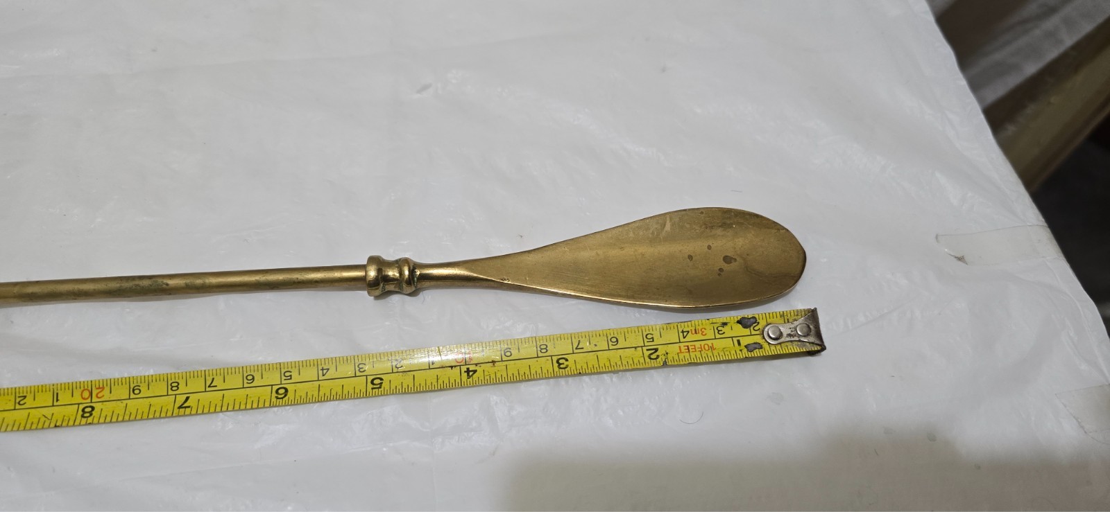 Solid Brass Horse Head equestrian long Handled Shoe Horn & hanging loop 50cm