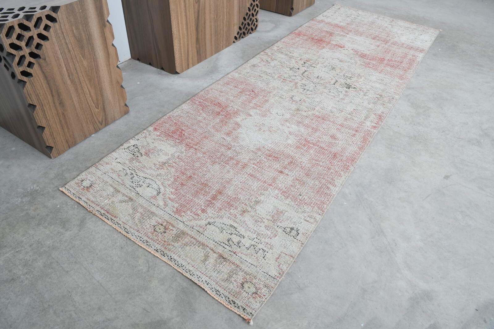Turkish Rug Runner Hand-Knotted Carpet Vintage Runner Oushak Rug 3×9 ft,459