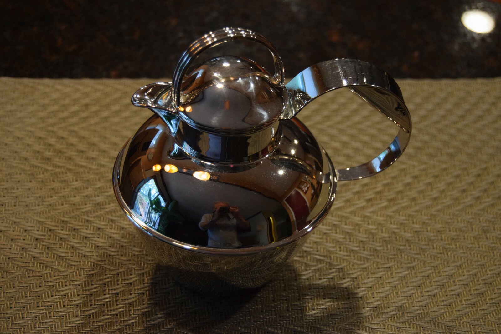 L. B. S. Company antique Art Deco tea coffee pot, Electroplated nickel silver