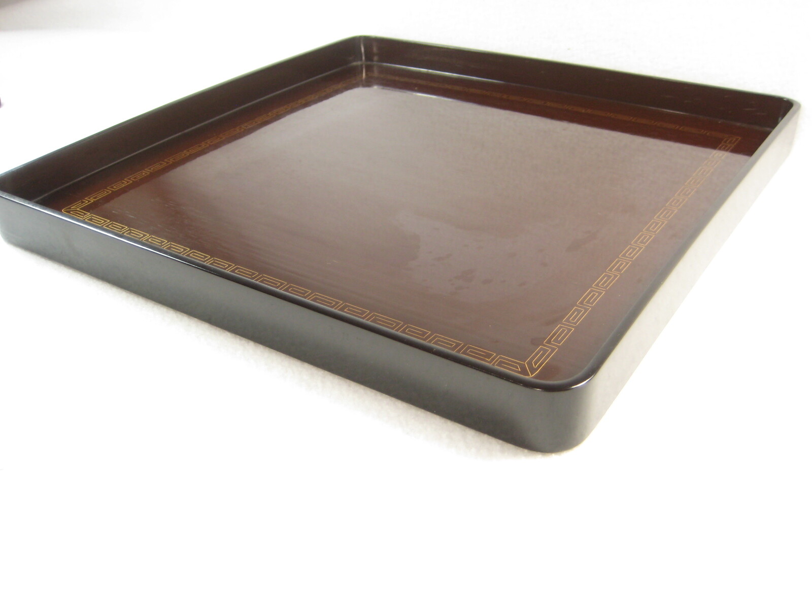 ANTIQUE SIGNED JAPANESE TAISHO ERA (c1915) WOOD & LACQUER OBON OZEN TRAY