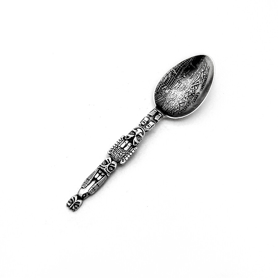 Seattle Souvenir Spoon Indian Totem Pole Handle Sterling Silver