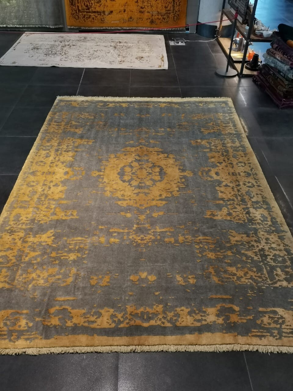 Wool and Silk 100% Hand Knotted Modern P E R S I A N Rug Large 6.5’X9.8′