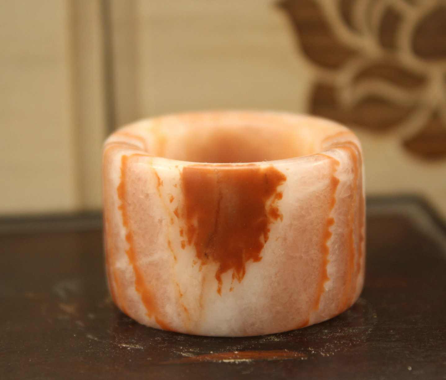 2.4 cm China Meat stone Ring Thumb ring natural Jade Ring A 3