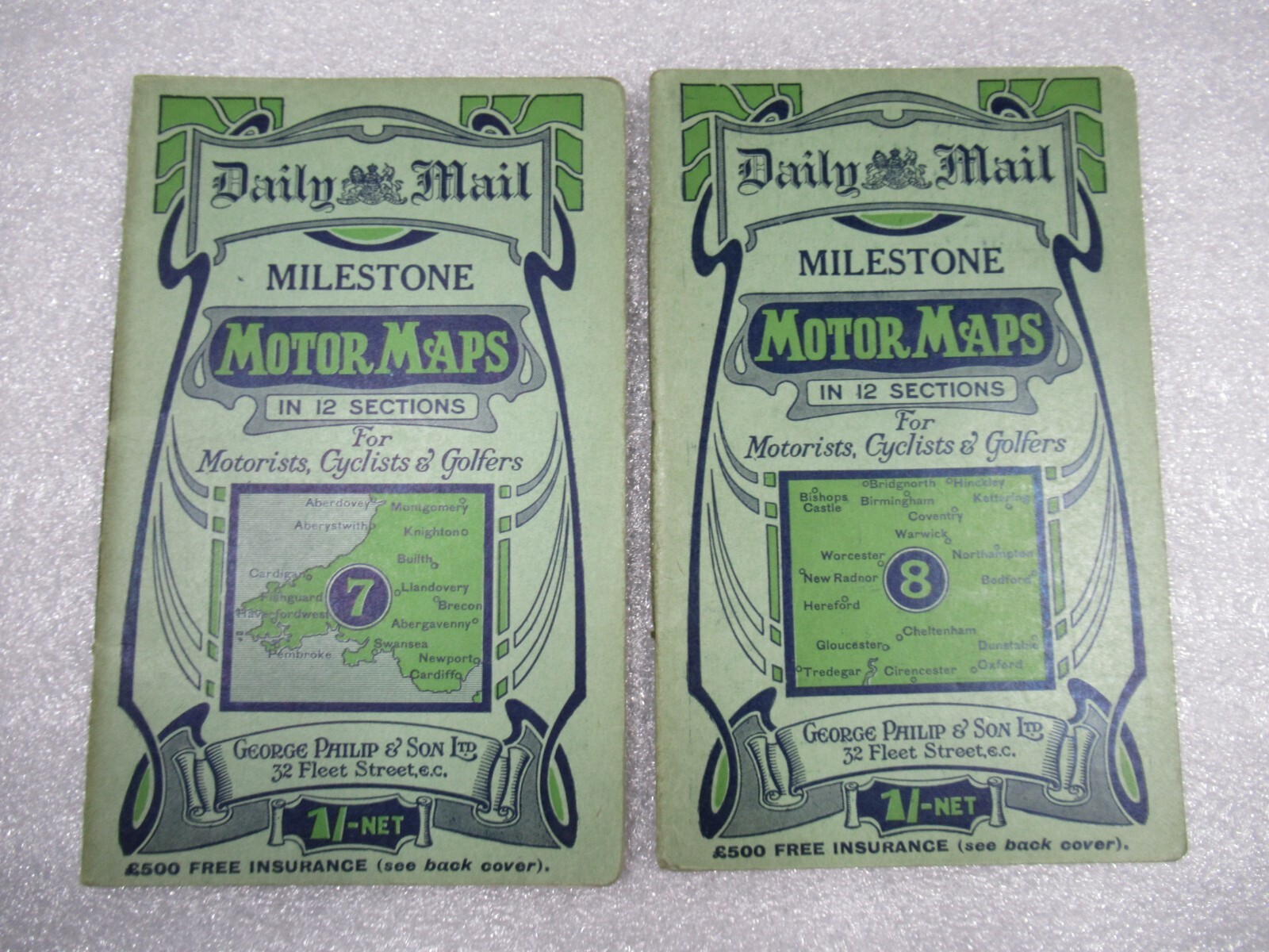 Full Set 1-12 – Daily Mail Milestone MOTOR MAPS For Motorists Cyclists & Golfers
