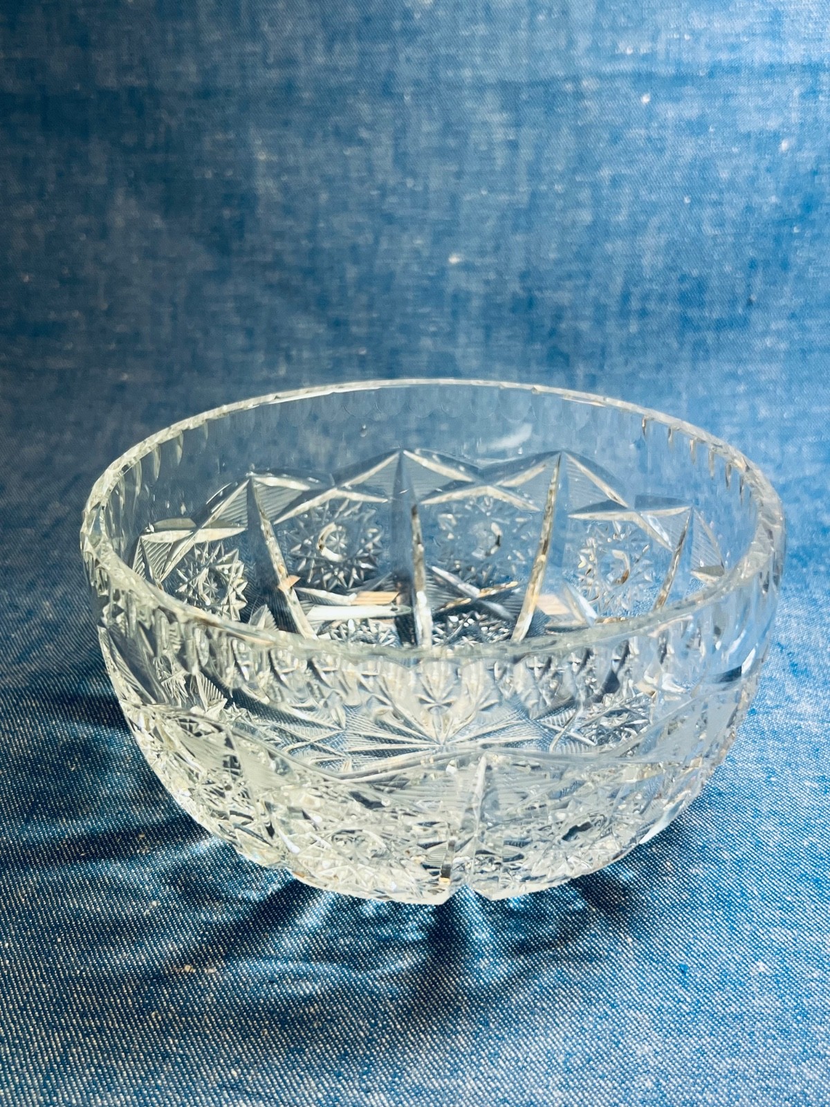 Antique American Brilliant Period Czech Crystal Bowl 6″