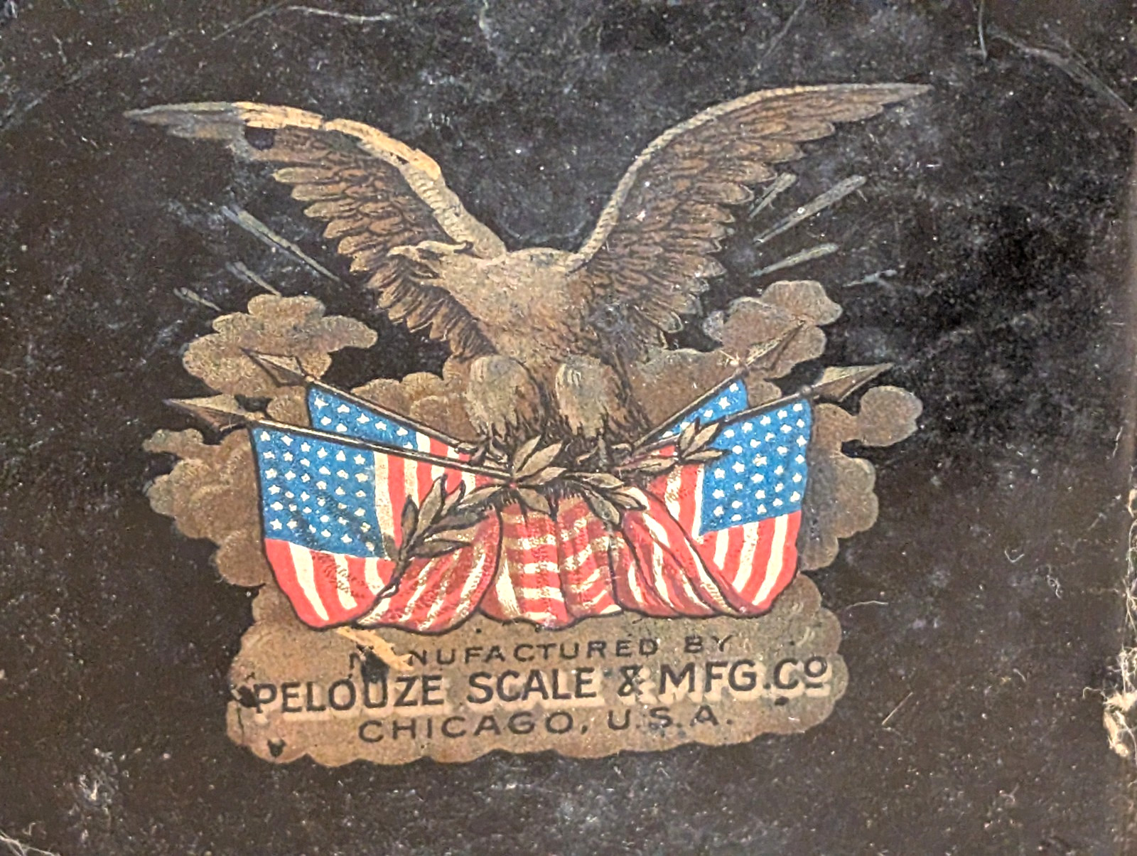 Antique 1903 Rustic Farmhouse Kitchen Scale Patriotic American Eagle Image WORKS
