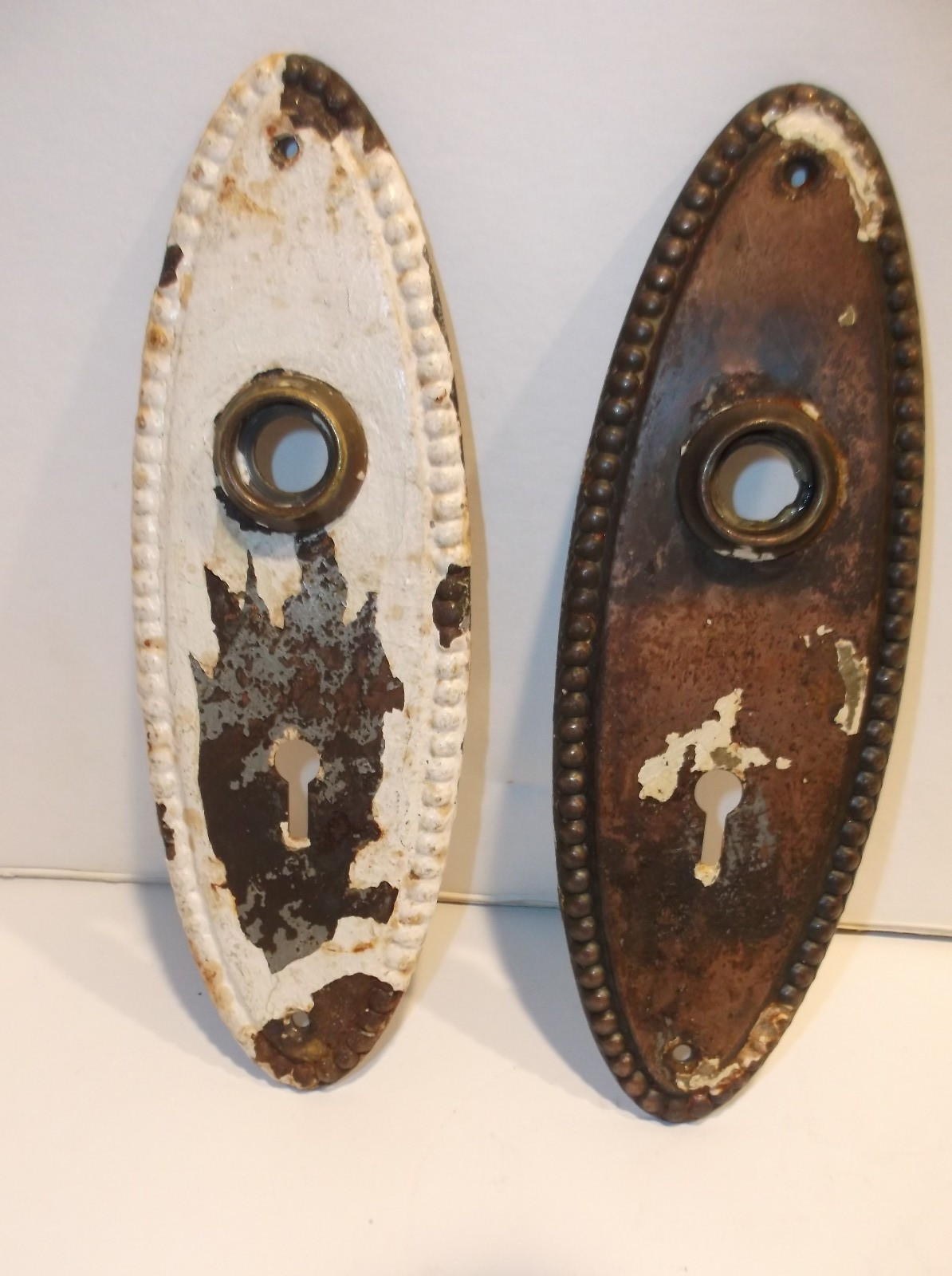 Vintage/Antique Ornate Door Back Plates Oval Art Deco Lot of 2