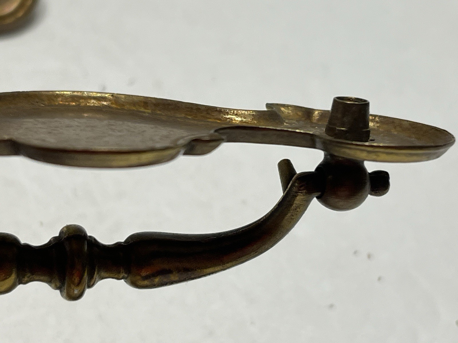 Vintage Lot (4) NOS Brass Plated Batwing Drop Bail Drawer Pulls