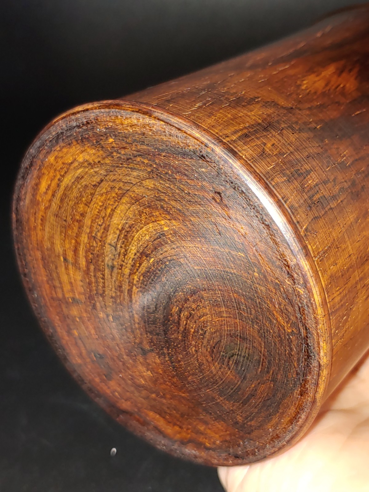 满鬼脸鬼眼纹 大红酸枝木笔筒 Chinesse Ghost Face Eye Texture Red Suanzhi Wood Hongmu Brush Pot