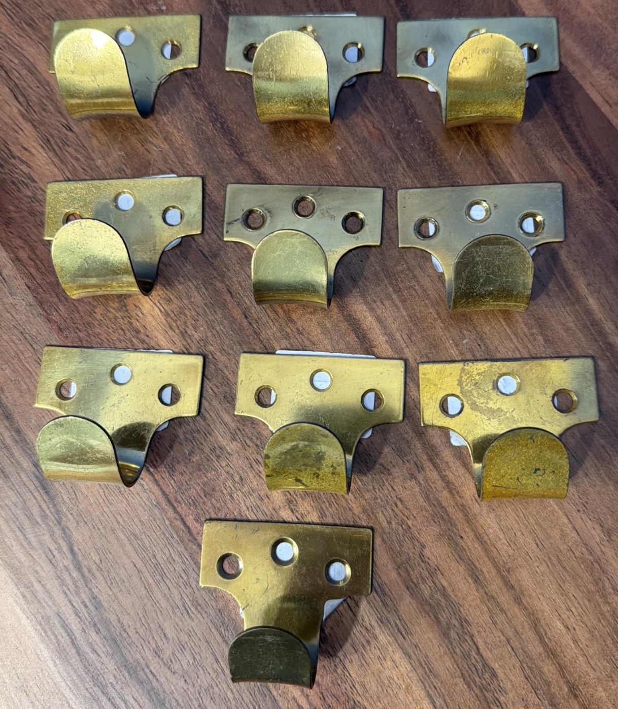Set of 10 Brass Sash Window Lifts Old Handles Pulls Lifts N.O.S.