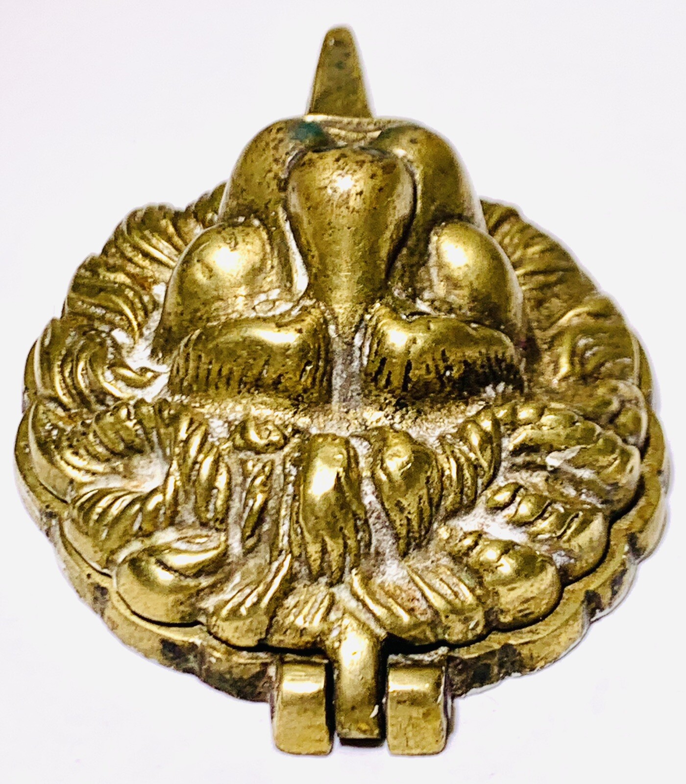 Vintage Brass Lion Door Knocker 3-3/8”x2-5/8”x1-3/8” With Original Brass Screws