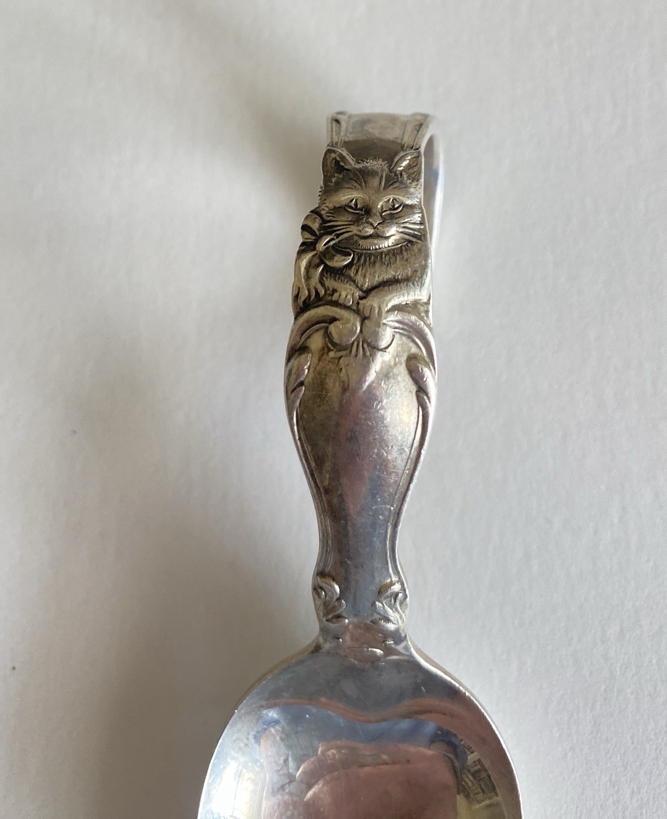 REED & BARTON Sterling Silver Kitten BABY SPOON United States Antique