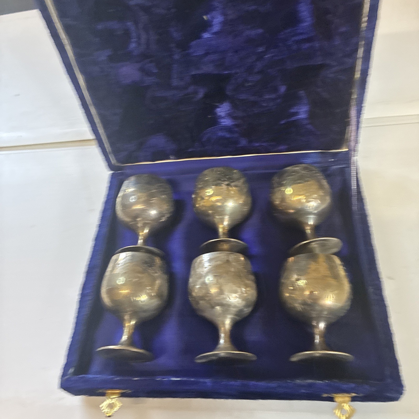 Vintage 1970’s 1980’s E.P.N.S. GOBLETS – Silver Plated Box Set 6 – Rituals