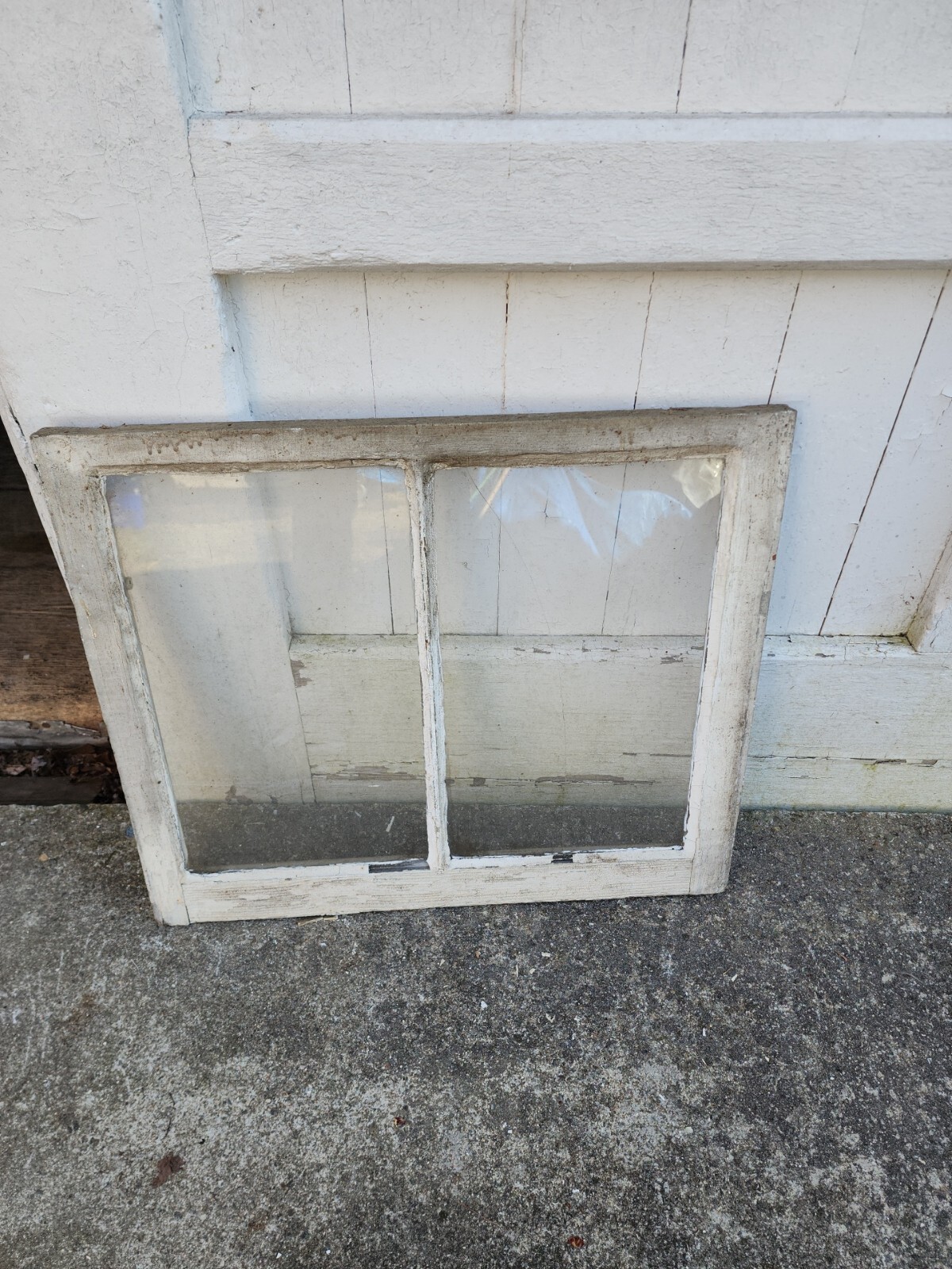 Window 2 Pane Antique 21 1/4 X 25 1/4 Inches Glass Vintage