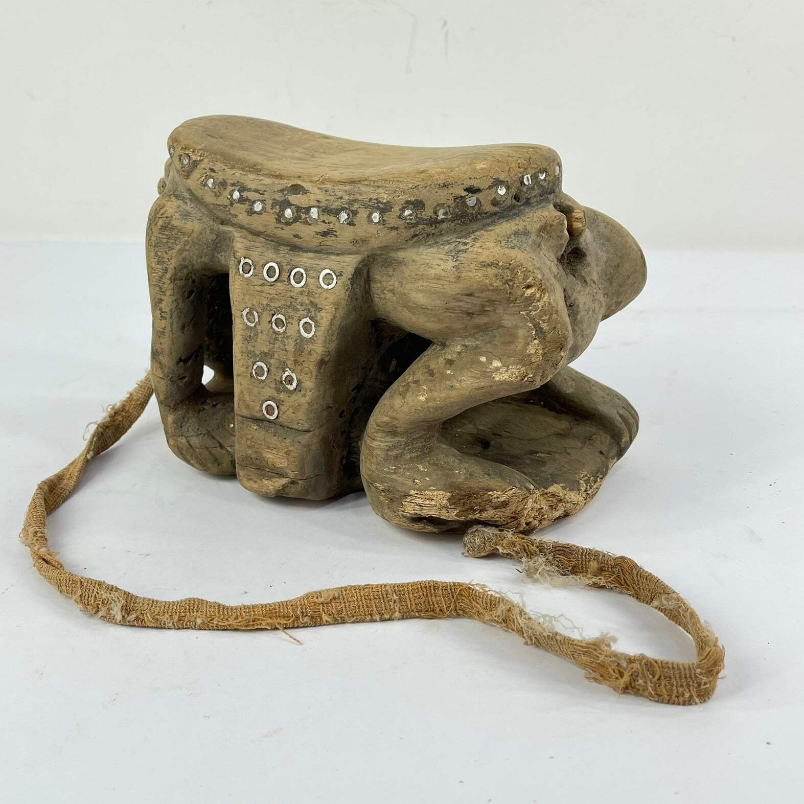 Tabwa Figural Stool with Strap Congo
