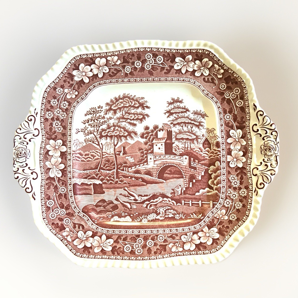 Spode Pink Tower Rectangle Ceramic Platter Dishwasher & Microwave Safe England