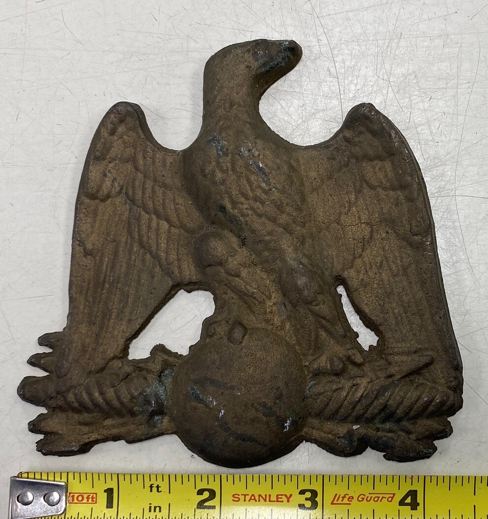 Military style Brass/Bronze Bald EAGLE arrows metal paper Weight plaque wall art
