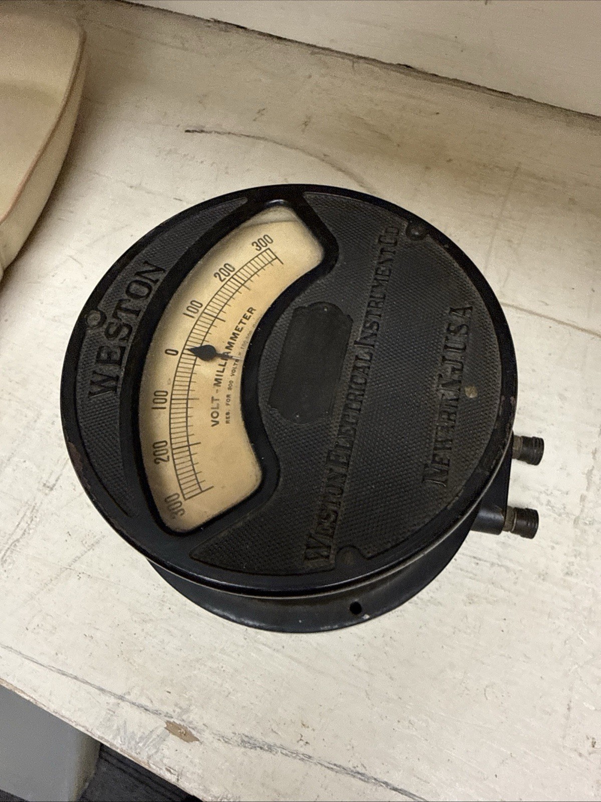 Antique Weston Electrical DC Volt Meter Gauge Model 24 Railroad 6.5”