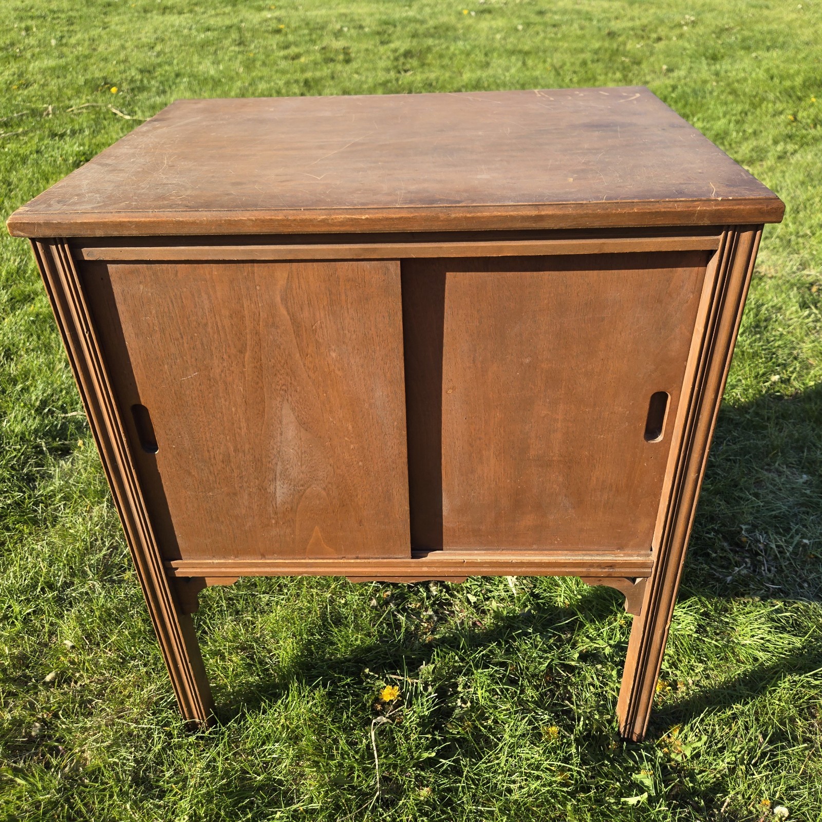 Vintage Vinyl Record Storage Cabinet Wood MCM LP Music Album *See Condition