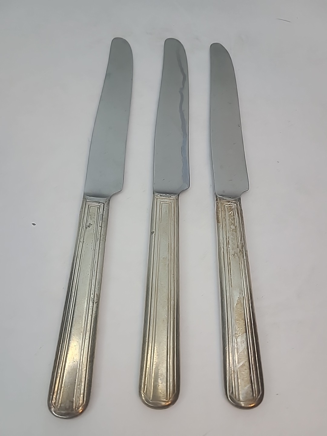 Vintage Set of 3 WM A Rogers Mfg. Co Stainless Steel Butter Knives